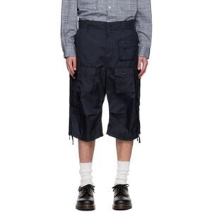 ENGINEERED GARMENTS Navy Drawstring Cargo Shorts
